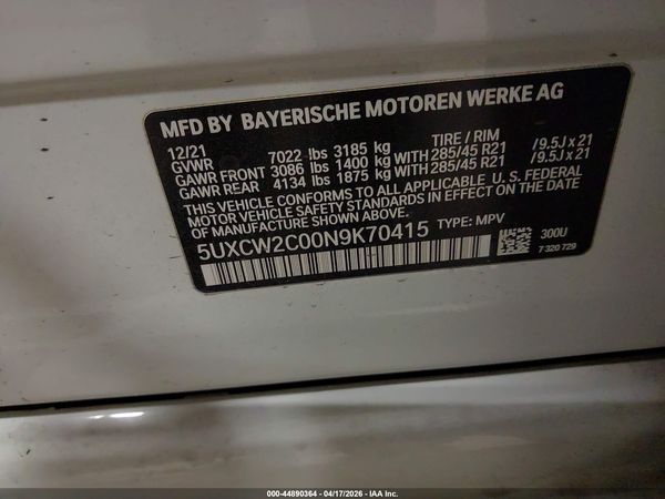 2022 BMW X7 XDRIVE40I