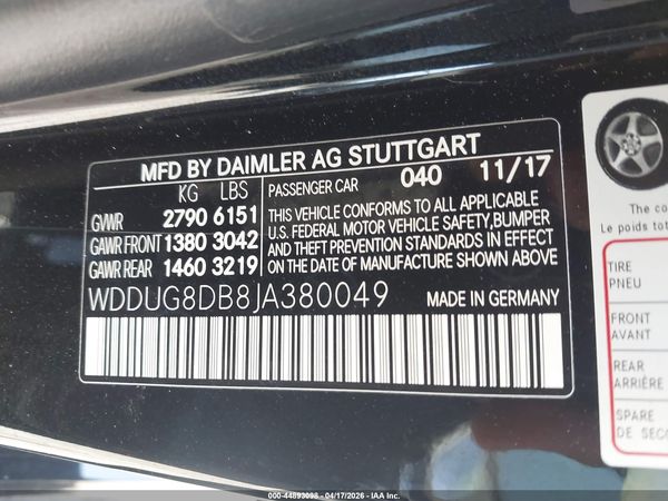 2018 MERCEDES-BENZ S 560 S560