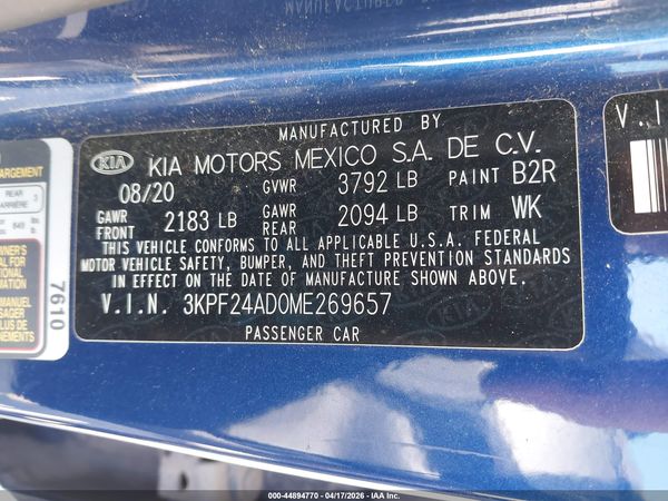2021 KIA FORTE LXS