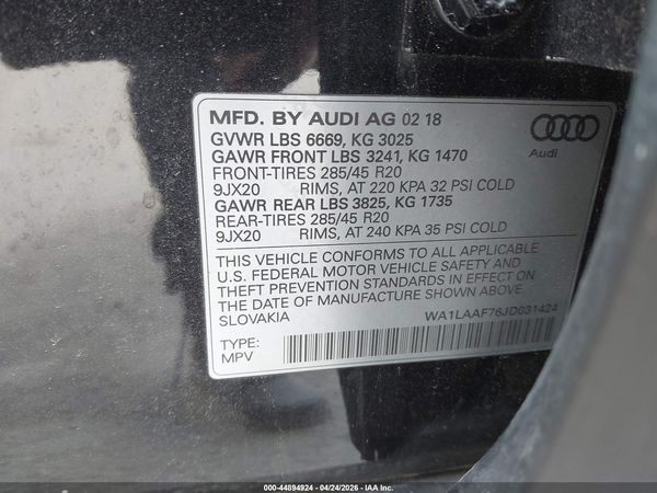 2018 AUDI Q7 3.0T PREMIUM