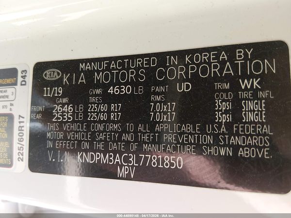 2020 KIA SPORTAGE LX
