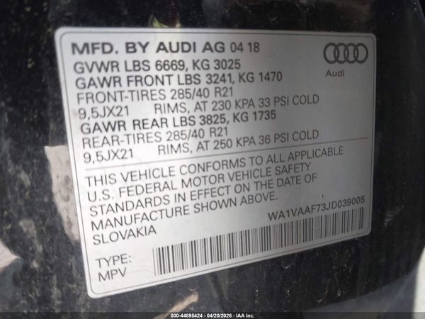 2018 AUDI Q7 3.0T PREMIUM