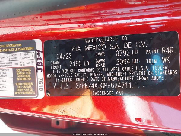 2023 KIA FORTE LXS