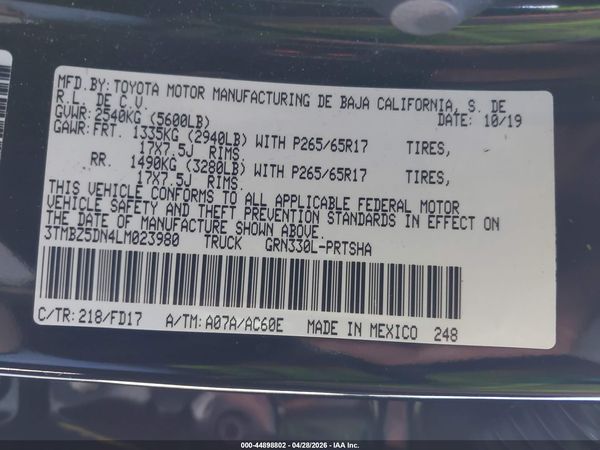2020 TOYOTA TACOMA TRD SPORT