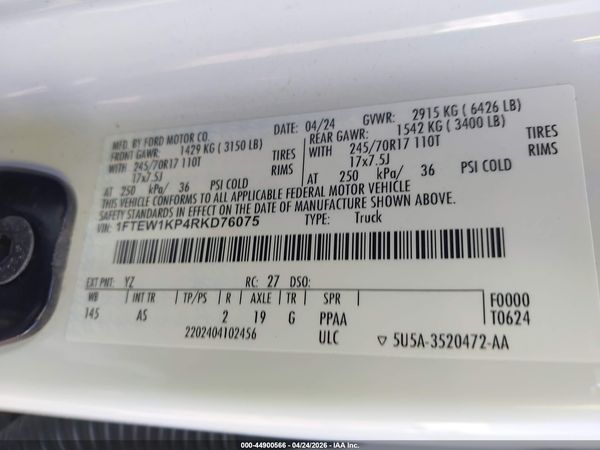 2024 FORD F-150 XL