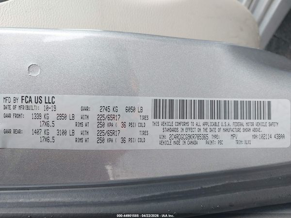 2019 DODGE GRAND CARAVAN SXT — I9