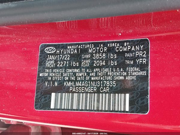 2022 HYUNDAI ELANTRA SEL