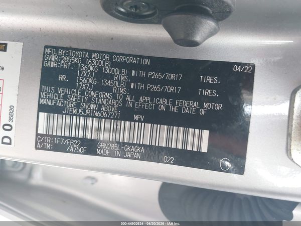 2022 TOYOTA 4RUNNER SR5