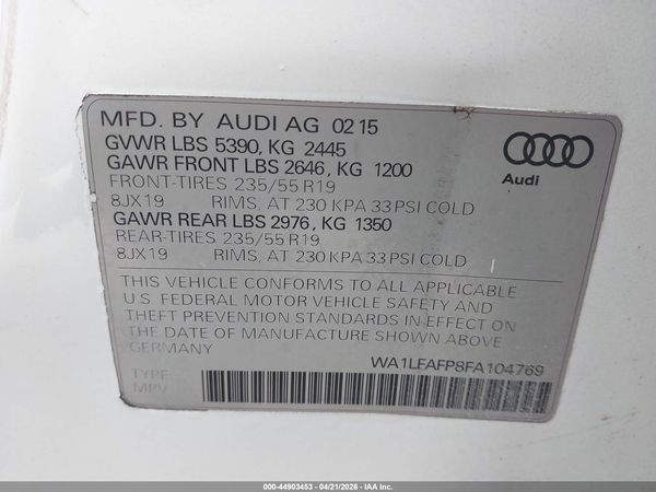 2015 AUDI Q5 2.0T PREMIUM