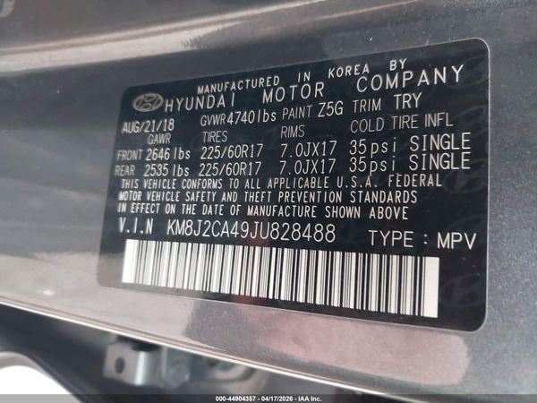 2018 HYUNDAI TUCSON SE