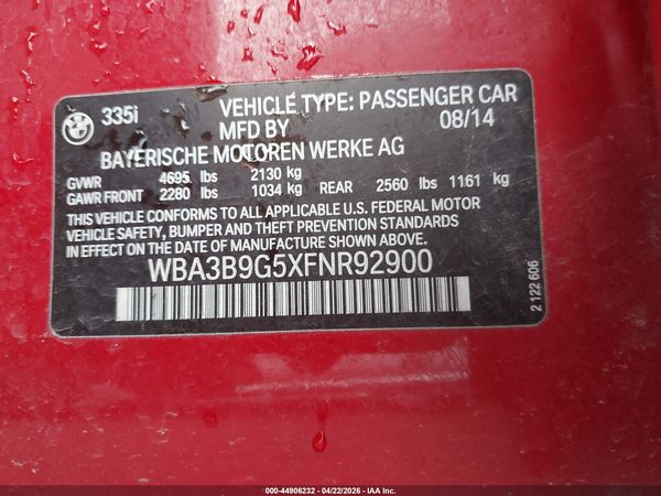 2015 BMW 335I XDRIVE
