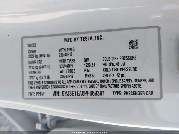 2023 TESLA MODEL 3 REAR-WHEEL DRIVE