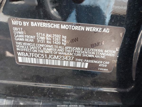 2018 BMW 750I