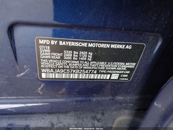 2019 BMW 530E IPERFORMANCE