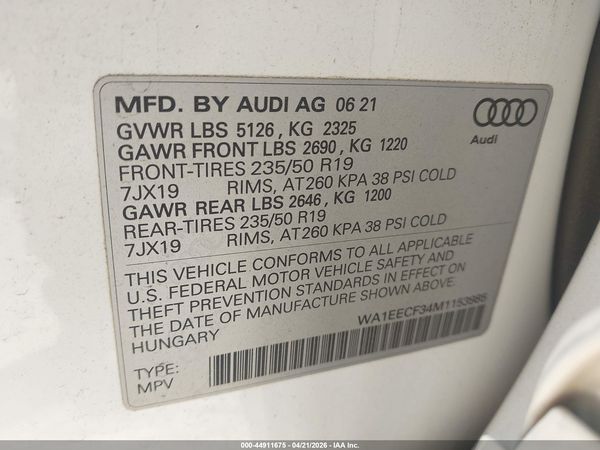 2021 AUDI Q3