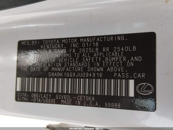 2018 LEXUS ES 350