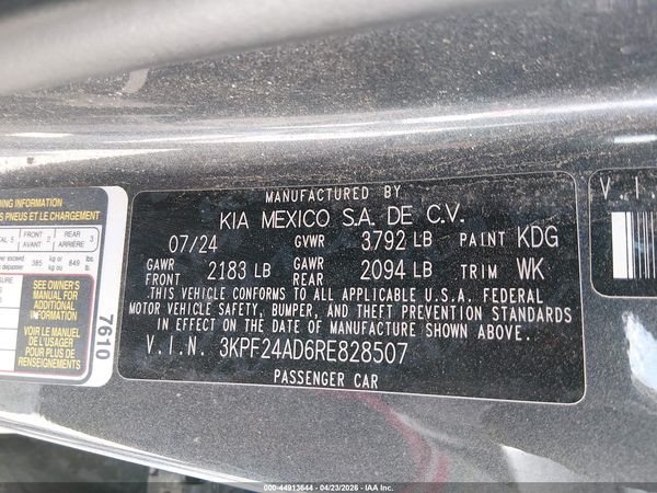 2024 KIA FORTE LXS