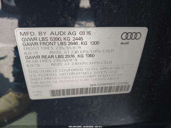 2015 AUDI Q5 2.0T PREMIUM