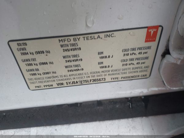 2020 TESLA MODEL S