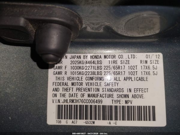 2012 HONDA CR-V EX-L