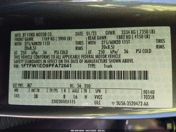 2023 FORD F-150 PLATINUM