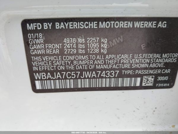 2018 BMW 530I XDRIVE