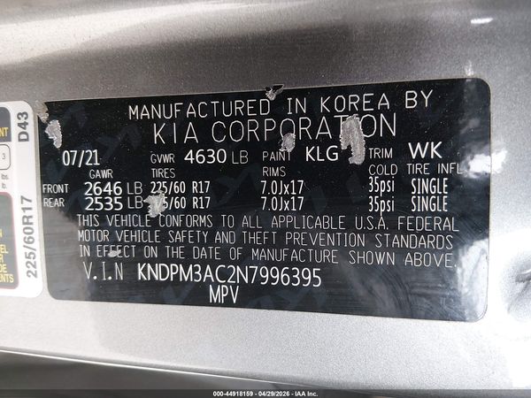 2022 KIA SPORTAGE LX