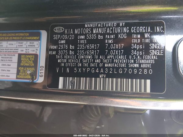 2020 KIA SORENTO 2.4L LX