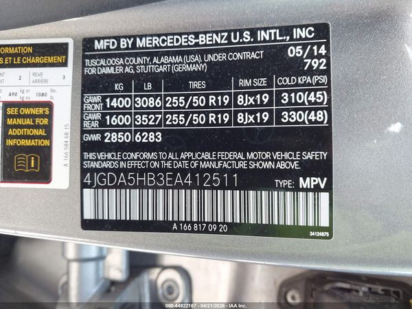 2014 MERCEDES-BENZ ML 350 4MATIC