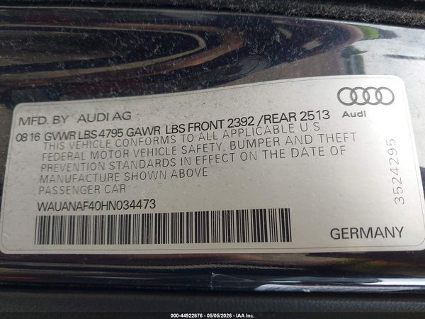 2017 AUDI A4 2.0T PREMIUM