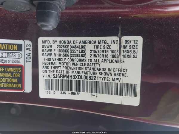 2013 HONDA CR-V LX