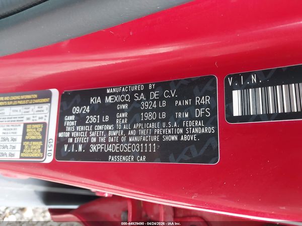 2025 KIA K4 EX