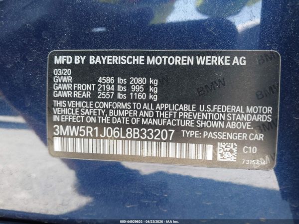 2020 BMW 330I NA