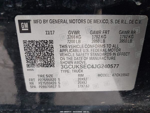 2018 CHEVROLET SILVERADO 1500 1LZ — I9