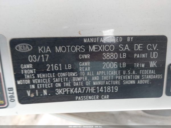 2017 KIA FORTE LX