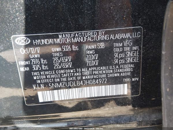 2018 HYUNDAI SANTA FE SPORT 2.4L