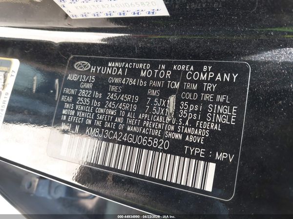 2016 HYUNDAI TUCSON LIMITED