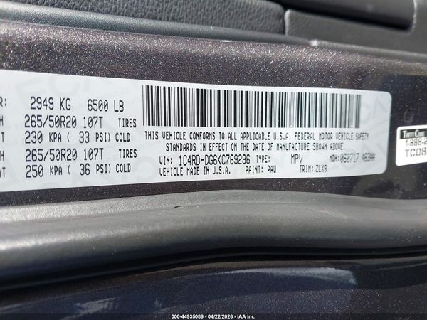 2019 DODGE DURANGO GT PLUS RWD