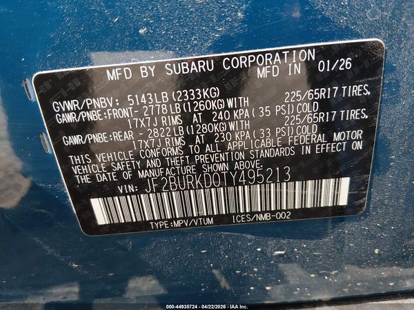 2026 SUBARU OUTBACK WILDERNESS