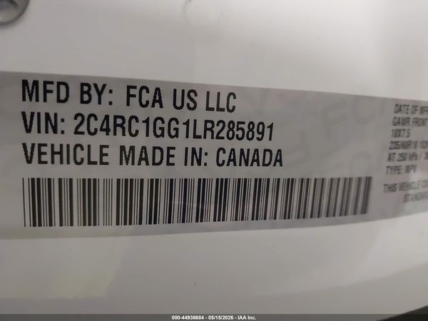 2020 CHRYSLER PACIFICA LIMITED — I9