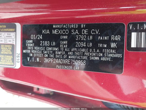 2024 KIA FORTE LXS