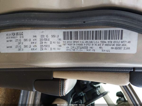 2016 JEEP CHEROKEE LIMITED