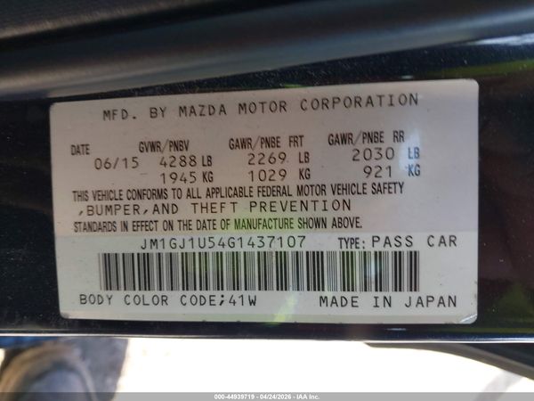2016 MAZDA MAZDA6 I SPORT
