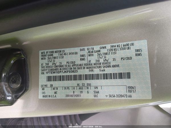 2018 FORD F-150 XLT