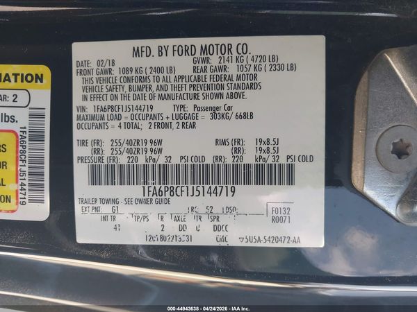 2018 FORD MUSTANG GT PREMIUM