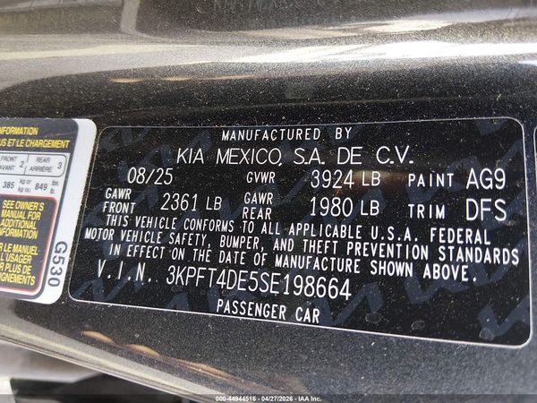 2025 KIA K4 LX