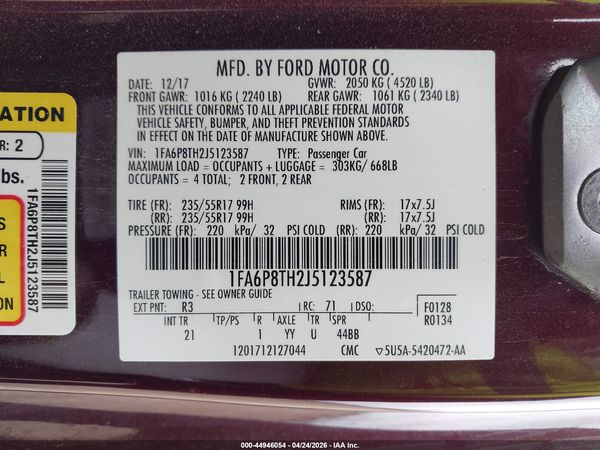 2018 FORD MUSTANG ECOBOOST