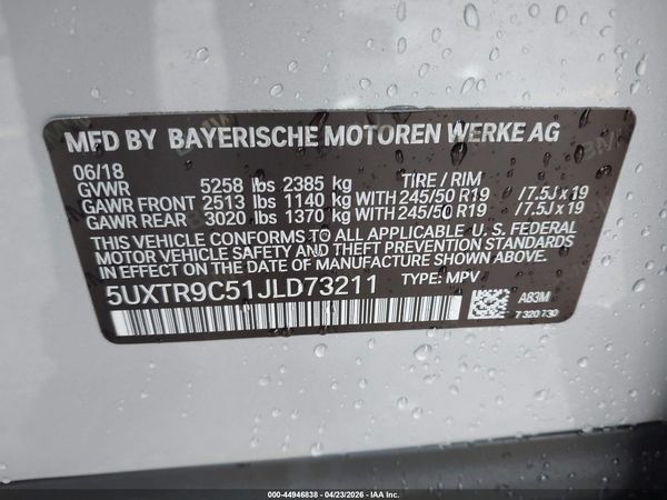 2018 BMW X3 XDRIVE30I