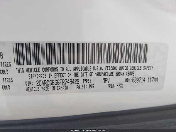 2015 DODGE GRAND CARAVAN SE