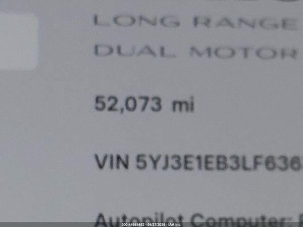 2020 TESLA MODEL 3